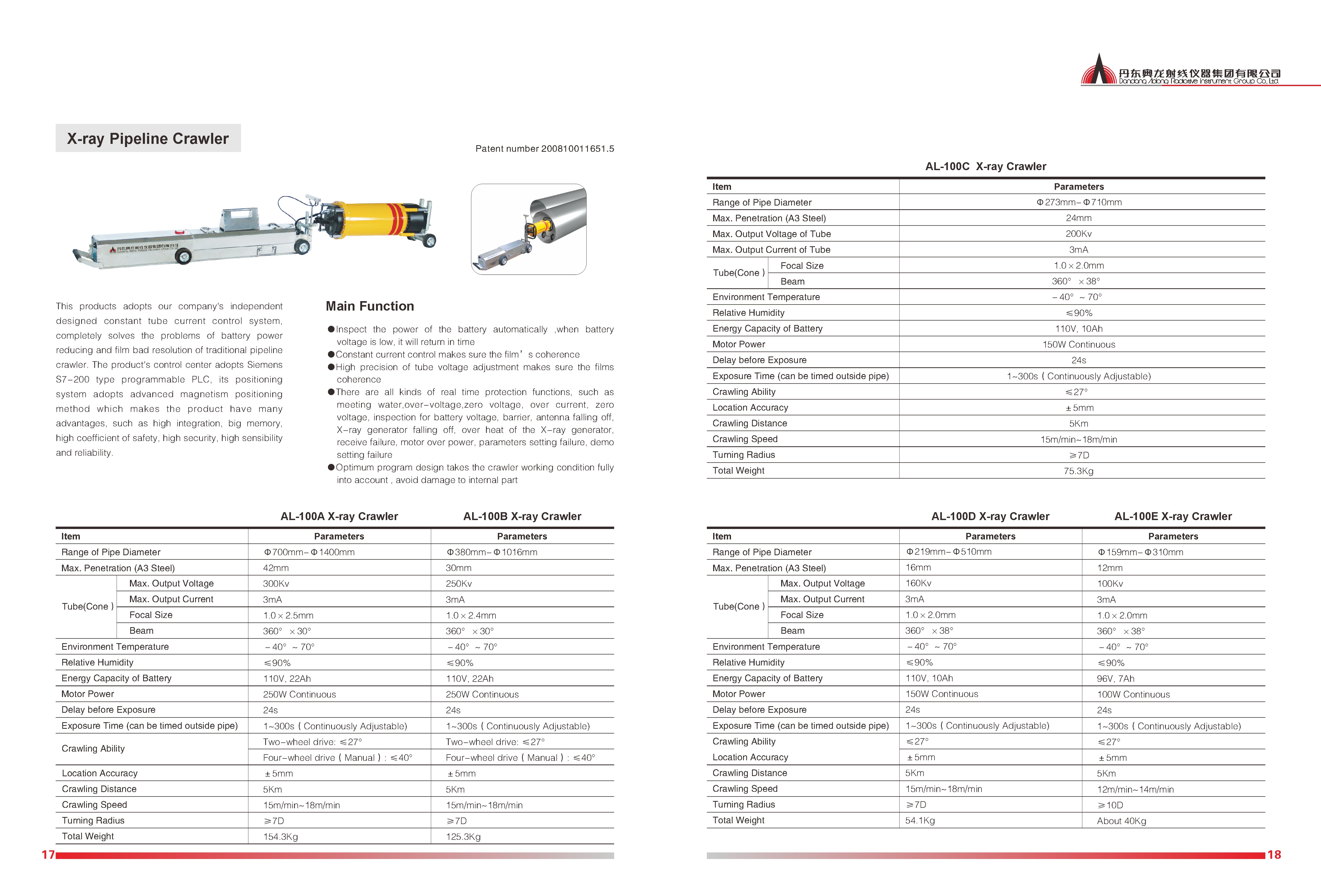 X-ray crawler for pipe inspection